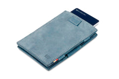 Garzini RFID Magic Wallet Leder Card Sleeves Vintage - Blauw